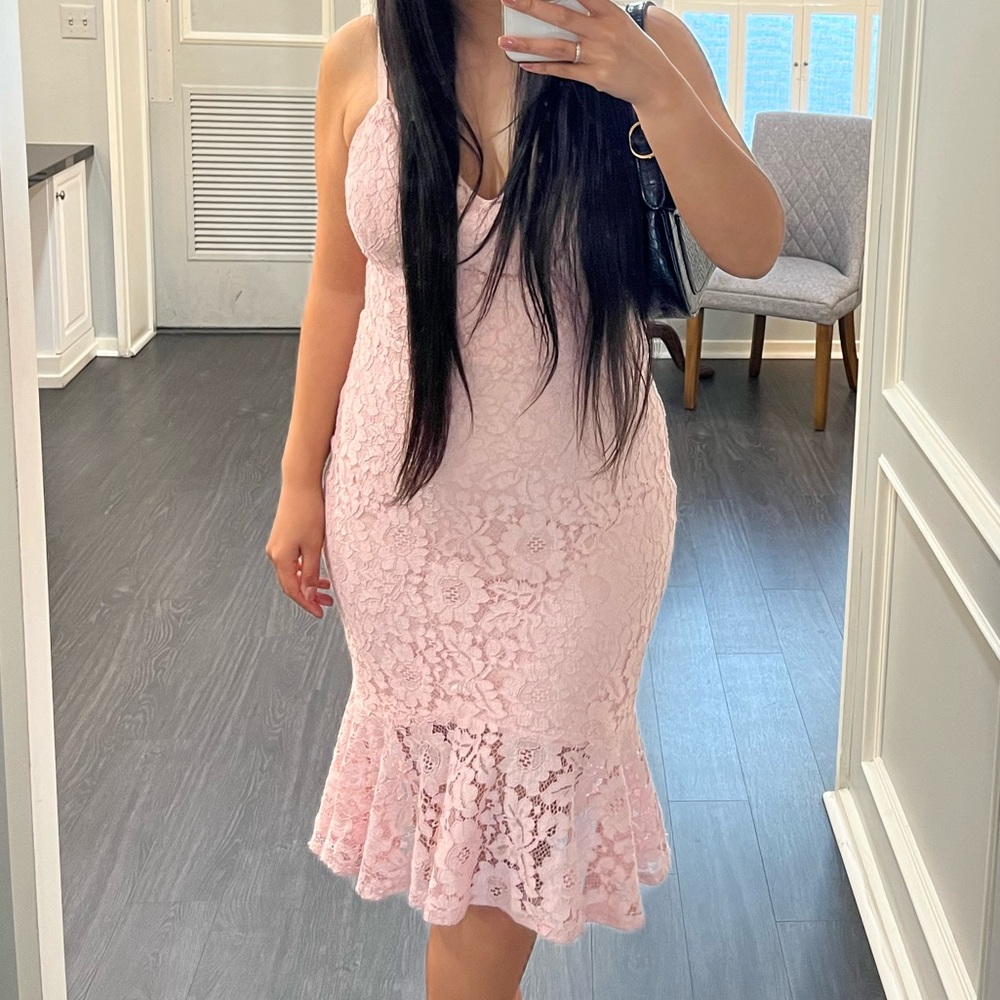 Pink Guess Pink Lacy Floral Dress